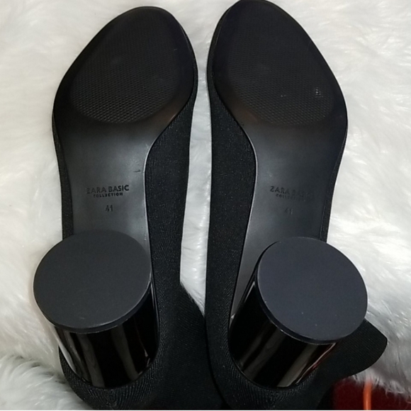 Zara Basic Fabric Round Heel Boots - Picture 4 of 8